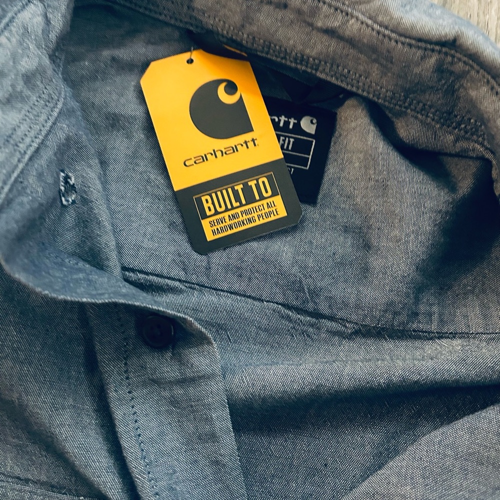 Carhartt | Shirts | Carhartt Mens Fort Lightweight Chambray Button Down ...